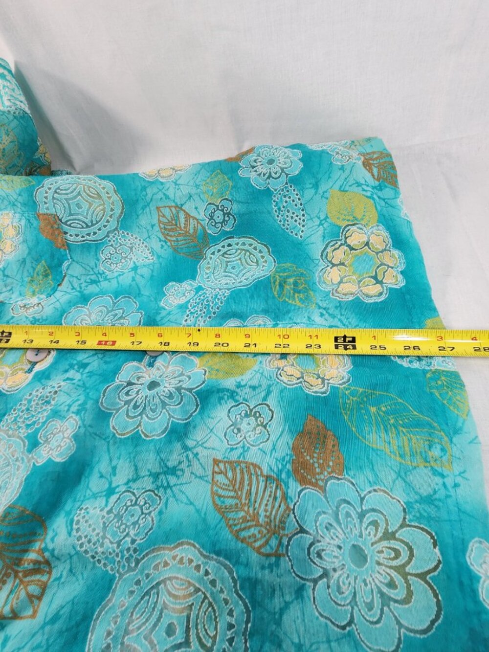 Alfred Dunner Womens Blouse Size 16 Long Sleeve Green Sheer Floral EUC Fast Ship - Picture 8 of 11